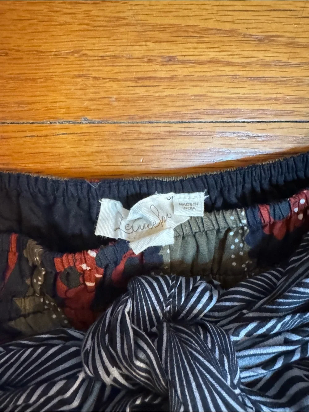 Anthropologie Floreat Mixed Print Bow Waist Ruffle Skirt Boho Size Medium